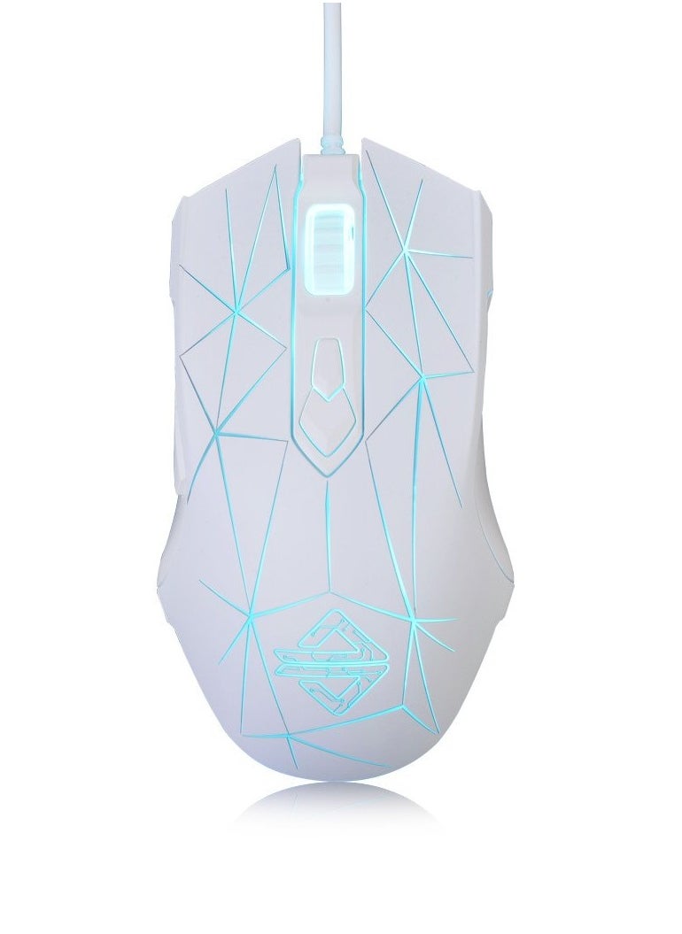 AJ52 Watcher RGB Gaming Mouse, Programmable 7 Buttons, Ergonomic LED Backlit USB Gamer Mice Computer Laptop PC, for Windows Mac Linux OS, Star White