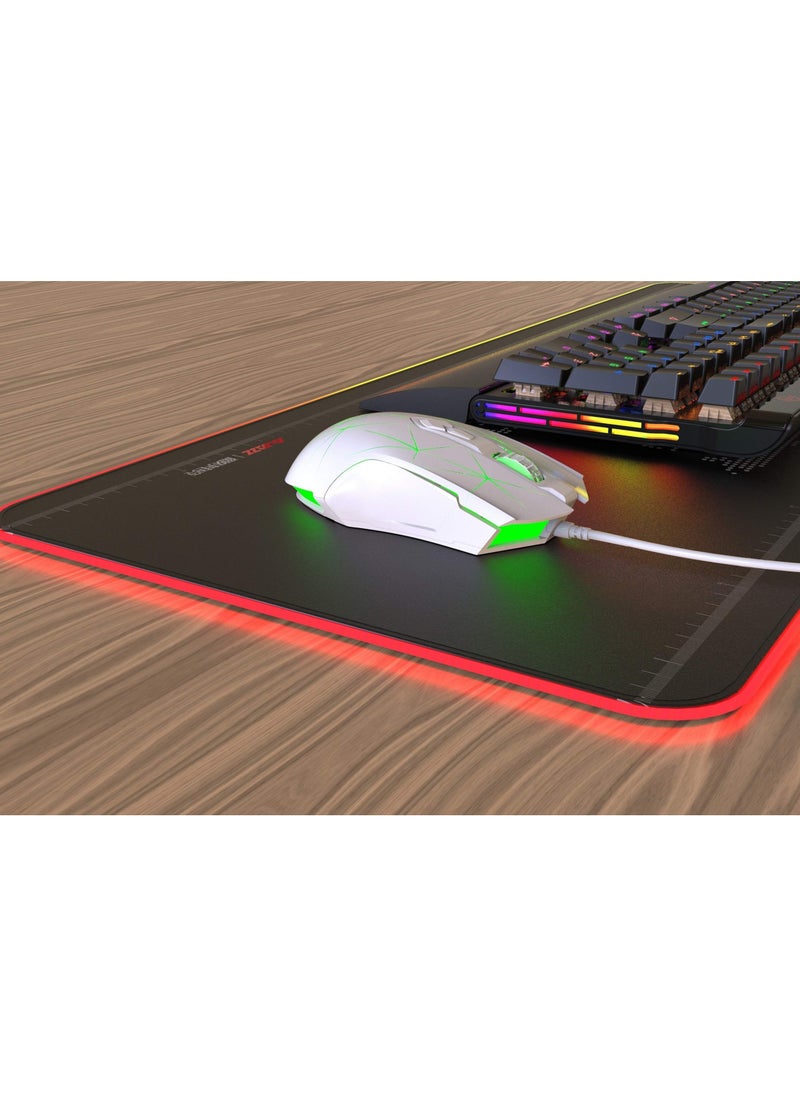 AJ52 Watcher RGB Gaming Mouse, Programmable 7 Buttons, Ergonomic LED Backlit USB Gamer Mice Computer Laptop PC, for Windows Mac Linux OS, Star White