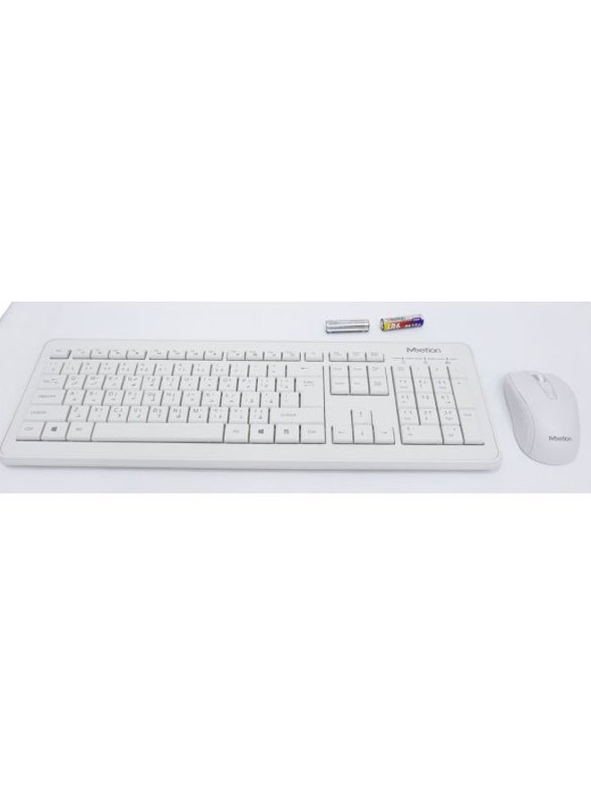 Wireless Keyboard And Mouse Set - English/Arabic White