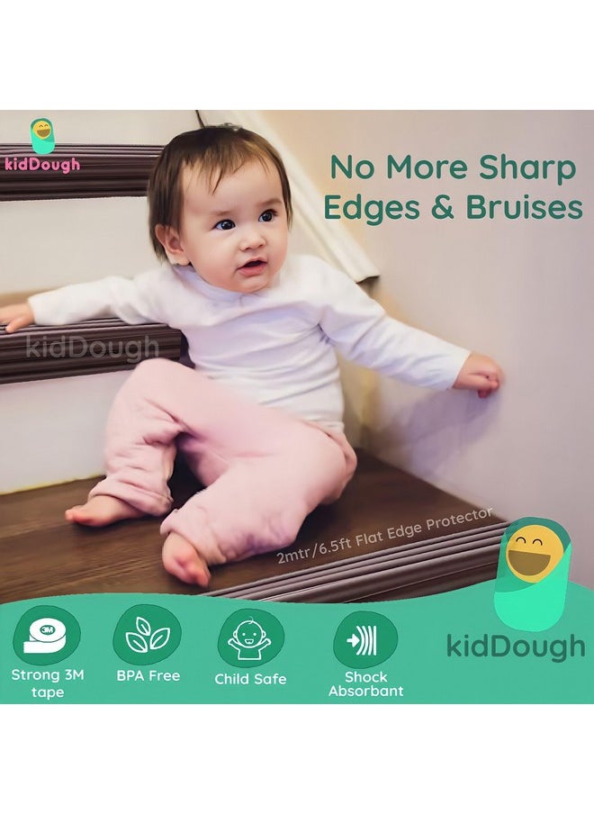 Baby Proofing Flat Edge Protector - 2 Meters Safety Strip, Furniture Edge Protector, Adjustable Dense Edge Guard For Kids Safety, Highly Shock Absorbant Edge Protector, Baby Safety Products