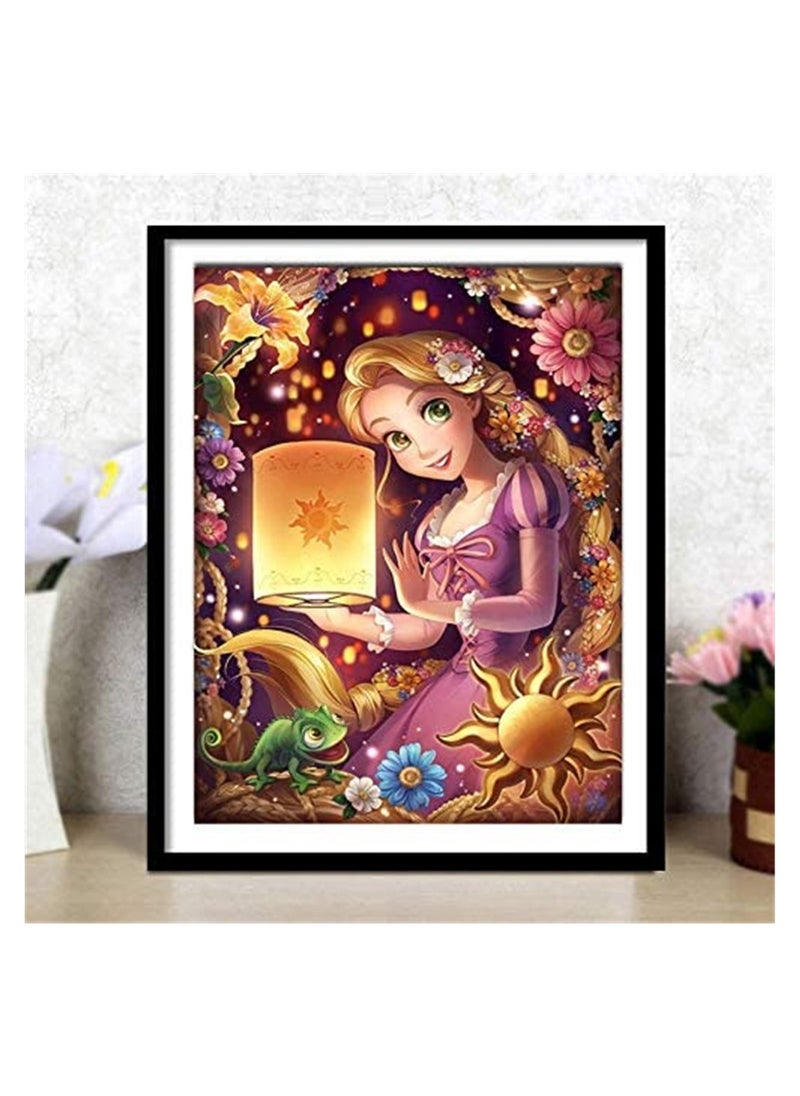 Princess 5D Diamond Painting Kit - Full Drill Rhinestone Embroidery Art for Home Wall Decor (11.8x15.8 inch) - DIY Cross Stitch Craft