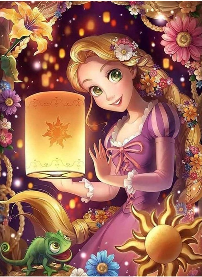 Princess 5D Diamond Painting Kit - Full Drill Rhinestone Embroidery Art for Home Wall Decor (11.8x15.8 inch) - DIY Cross Stitch Craft