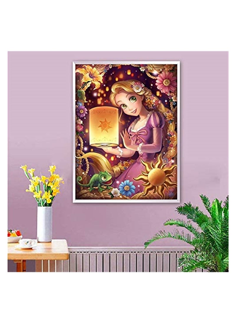 Princess 5D Diamond Painting Kit - Full Drill Rhinestone Embroidery Art for Home Wall Decor (11.8x15.8 inch) - DIY Cross Stitch Craft