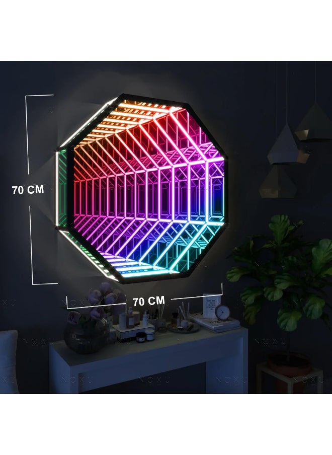 Besty Home Portal Infinity Mirror Wall Night Light Decor Magic Mirror Smart Led Wall Lamp Rgb Wifi Mobile App Smart Life Alexa