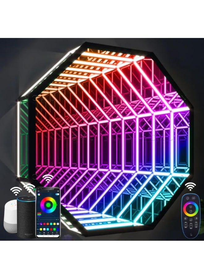 Besty Home Portal Infinity Mirror Wall Night Light Decor Magic Mirror Smart Led Wall Lamp Rgb Wifi Mobile App Smart Life Alexa