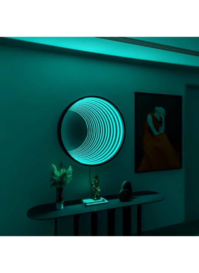 Besty Home Portal Infinity Mirror Wall Night Light Decor Magic Mirror Smart Led Wall Lamp Rgb Wifi Mobile App Smart Life Alexa (Round, 70 Cm)