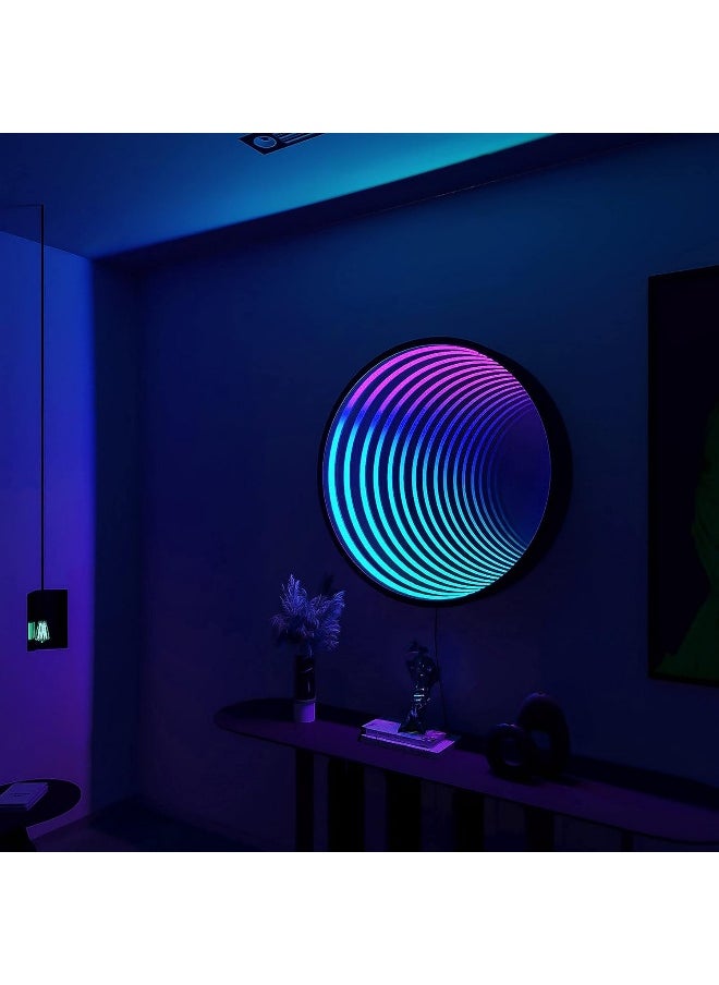 Besty Home Portal Infinity Mirror Wall Night Light Decor Magic Mirror Smart Led Wall Lamp Rgb Wifi Mobile App Smart Life Alexa (Round, 70 Cm)