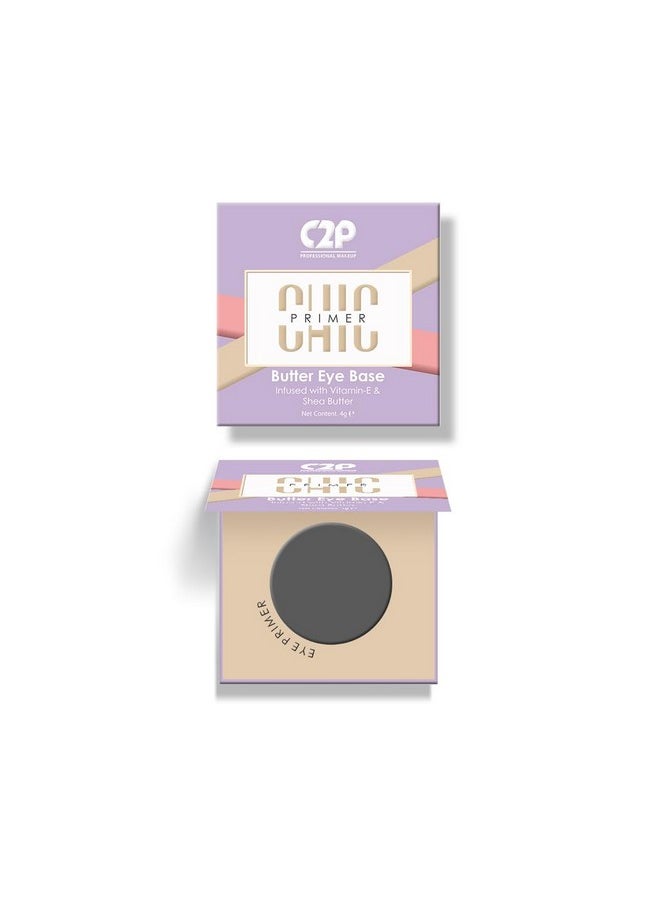 C2P Pro Chic Butter Eye Makeup Base Primer | Fixing Pigment & Glitters | Waterproof, Long-Lasting | Hold Eyeshadow | Infused With Vitamin E & Shea Butter | Black, 4G (Black)