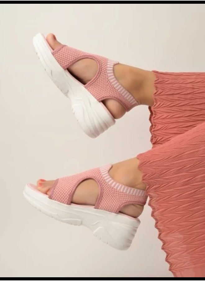 Lightweight Comfortable Daily Wear & Trendy Flatforms Pink Sandals for Women & Girls