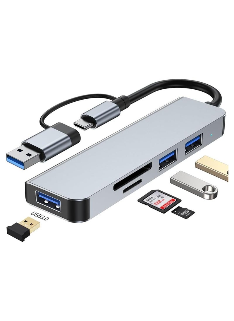 USB C Hub Extender Type C Multiport Adapter USB Hub to 4K HDMI Data Hub USB 3.0 Hub with SD/TF Card Reader Portable USB Hub Splitter Laptop Docking Station Accessories for MacBook, PC, iPad