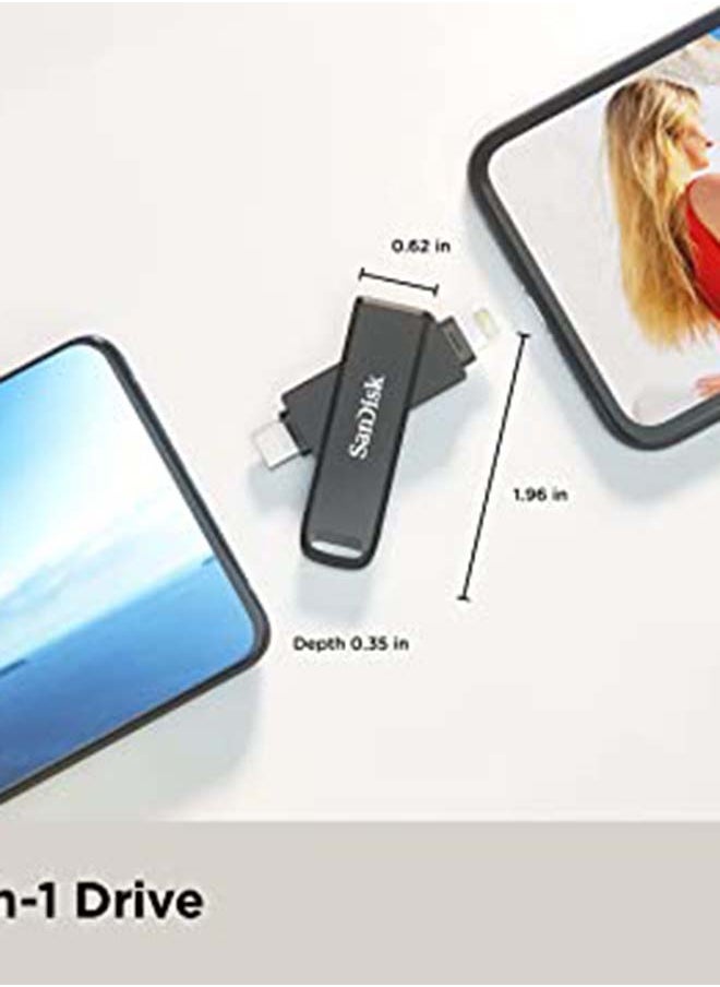 iXpand Flash Drive Luxe - USB-C + Lightning - for iPhone, iPad, Mac, USB Type-C devices including Android 256 GB