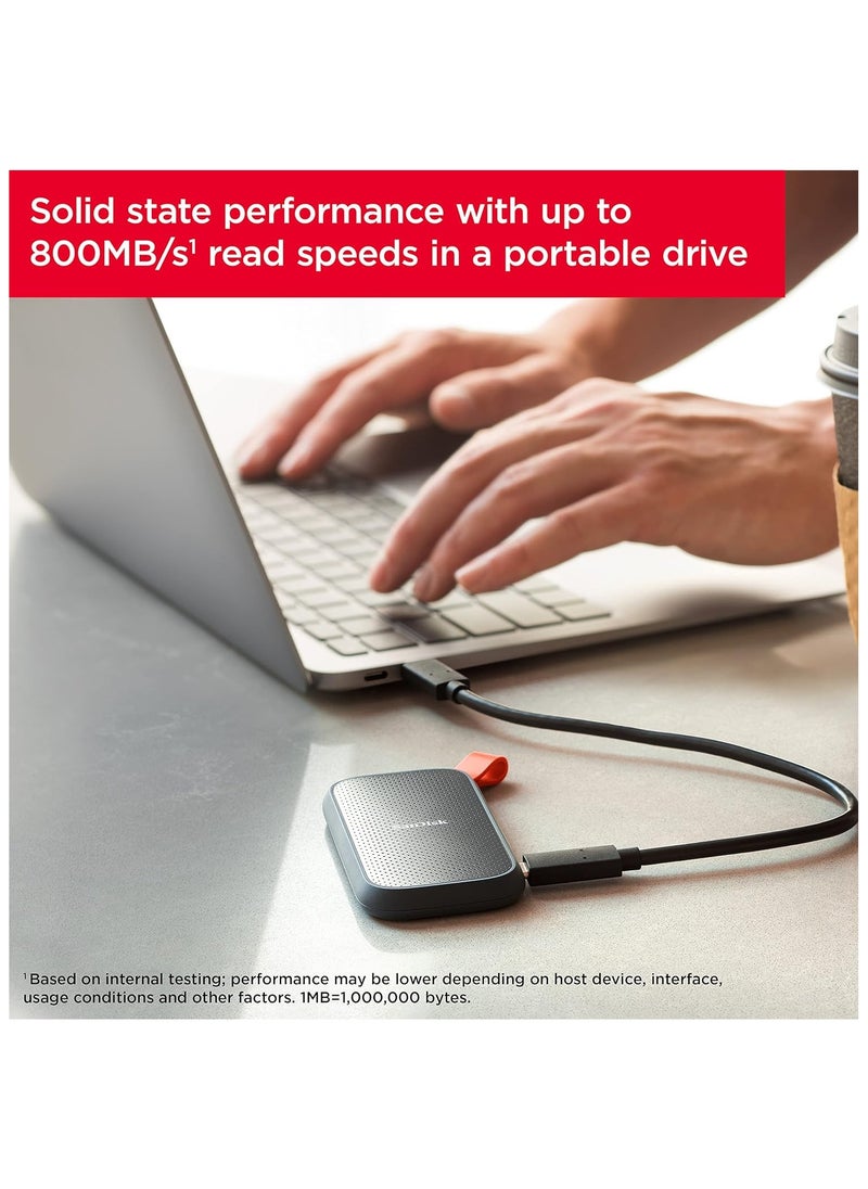 SanDisk 1TB Portable SSD - Up to 800MB/s, USB-C, USB 3.2 Gen 2 - SDSSDE30-1T00-G26