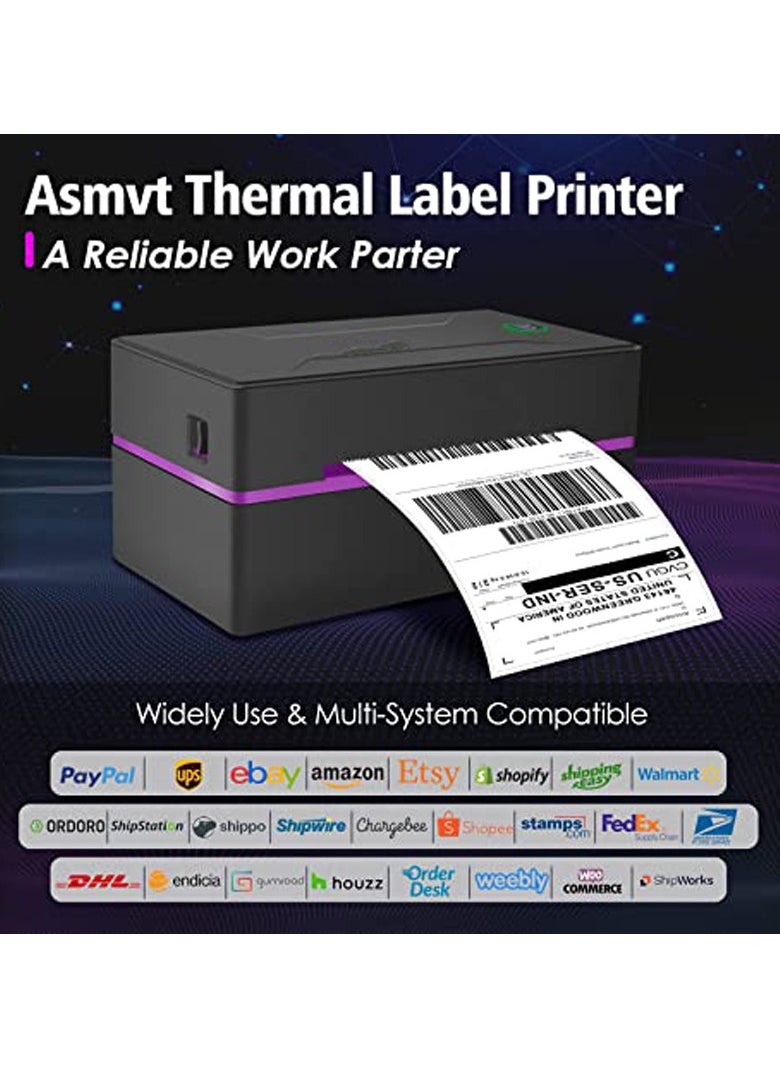 High-Speed Bluetooth Thermal Label Printer - Easy to Use, Compatible with Windows & Mac, Ideal for Shipping Labels, Logistics, Office, Home & Warehouse, Supports Various Label Sizes, No Ink or Toner Required