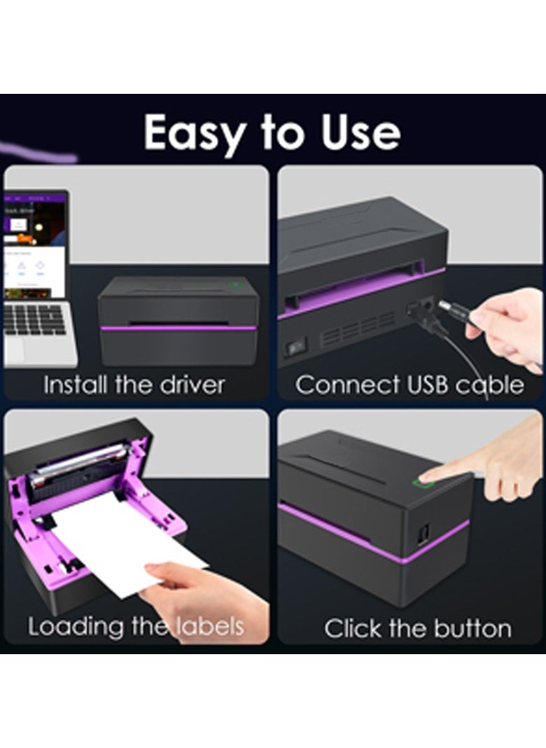 High-Speed Bluetooth Thermal Label Printer - Easy to Use, Compatible with Windows & Mac, Ideal for Shipping Labels, Logistics, Office, Home & Warehouse, Supports Various Label Sizes, No Ink or Toner Required