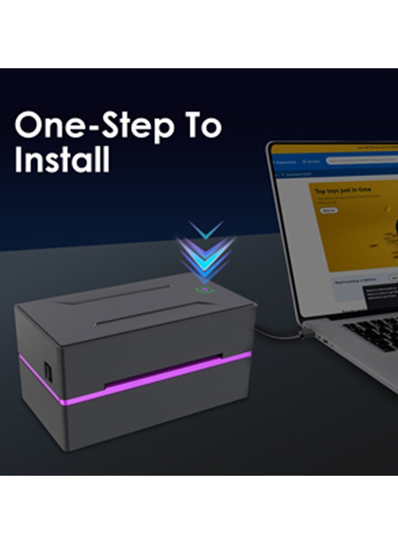 High-Speed Bluetooth Thermal Label Printer - Easy to Use, Compatible with Windows & Mac, Ideal for Shipping Labels, Logistics, Office, Home & Warehouse, Supports Various Label Sizes, No Ink or Toner Required