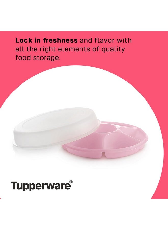 Tupperware Serving Center Set - 6 Compartment Serving Tray and Party Platter - Food Storage Container and Lid - Dishwasher Safe & BPA Free