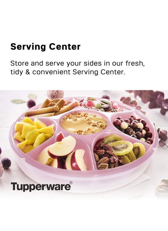 Tupperware Serving Center Set - 6 Compartment Serving Tray and Party Platter - Food Storage Container and Lid - Dishwasher Safe & BPA Free