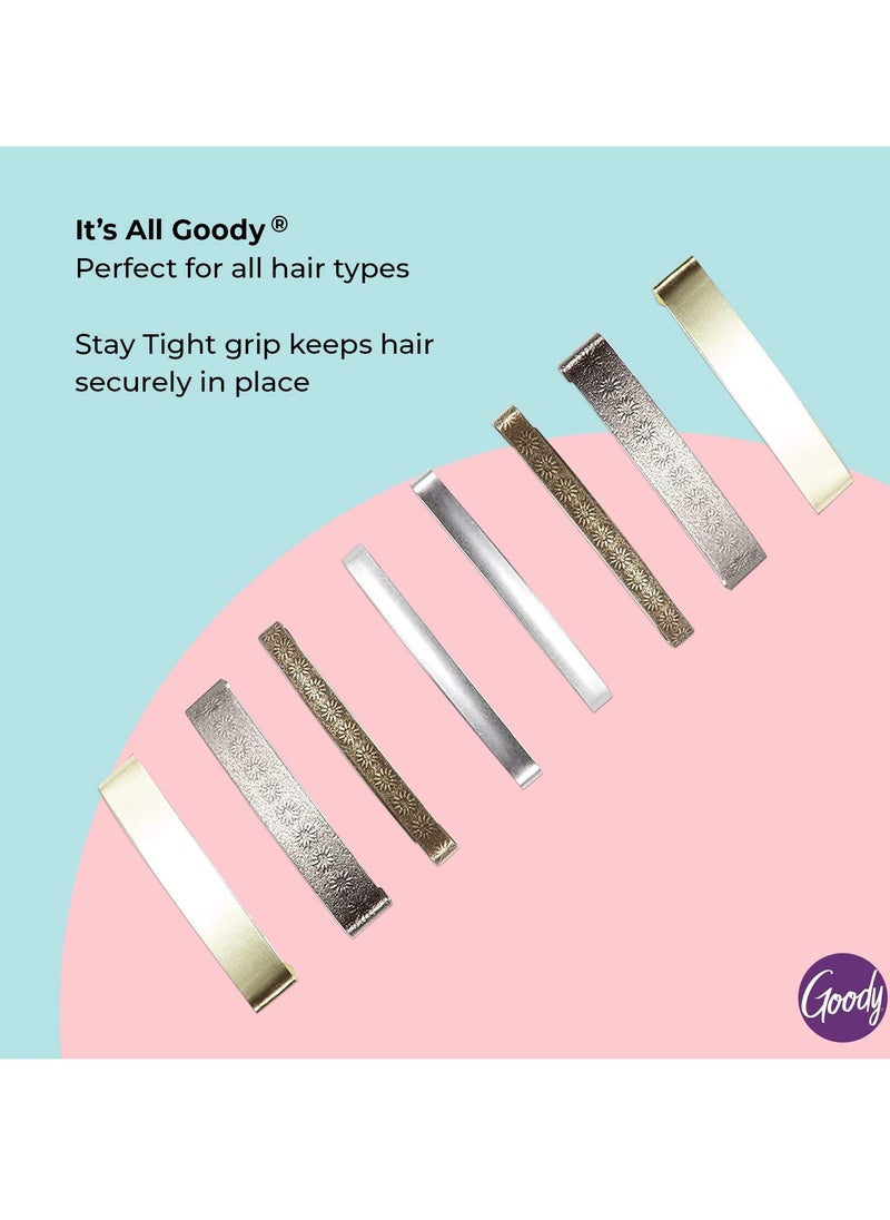 Goody Hair Barrettes Clips - 8 Count, Assorted Colors - Slideproof and Lock-In Place - Suitable for All Hair Types - Pain-Free Hair Accessories for Men, Women, Boys, and Girls - All Day Comfort