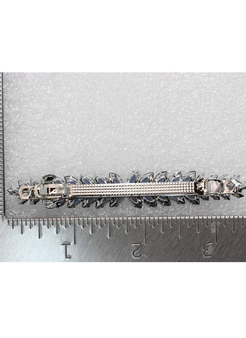 Faship Gorgeous Green CZ Crystal floral Hair Barrette