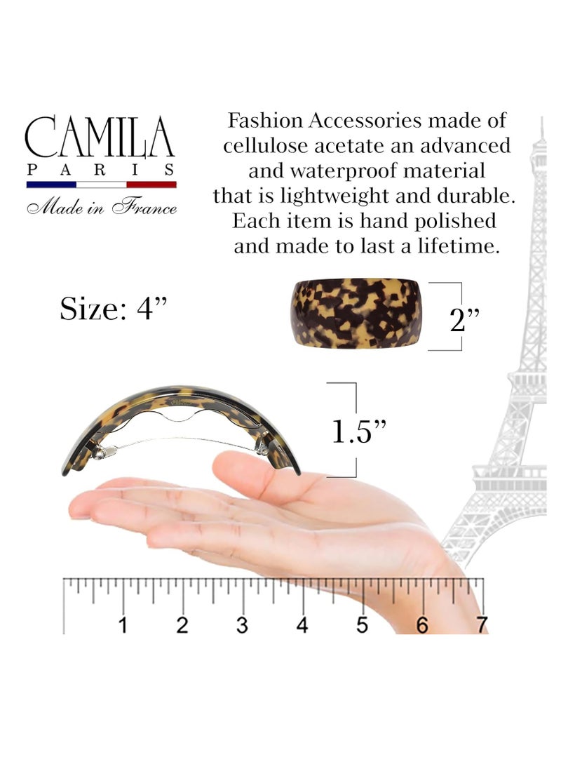 Camila Paris CP3617 French Hair Barrette Clip for Girls for Thick Curly Wavy Long Hair, Strong Hold Grip Hair Clips for Women, Automatic, No Slip Styling Girls Hair Accessories, Handmade in France