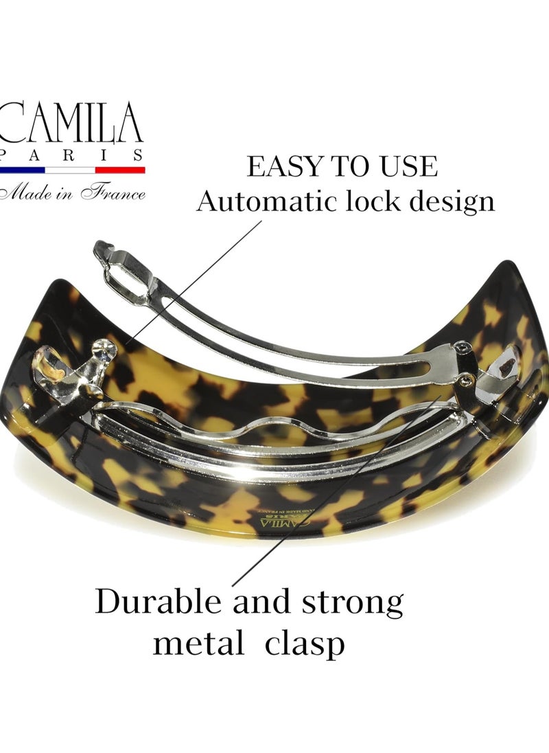 Camila Paris CP3617 French Hair Barrette Clip for Girls for Thick Curly Wavy Long Hair, Strong Hold Grip Hair Clips for Women, Automatic, No Slip Styling Girls Hair Accessories, Handmade in France