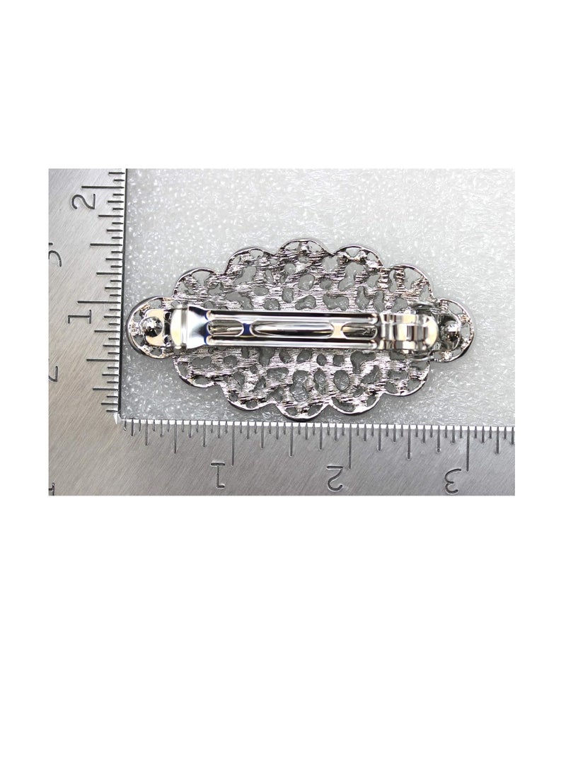Faship Gorgeous Red Rhinestone Crystal Floral Hair Barrette Clip