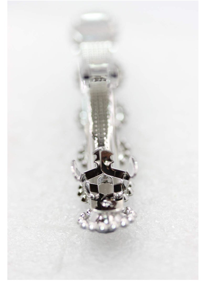 Faship Clear Rhinestone Crystal Floral Small Hair Barrette Clip