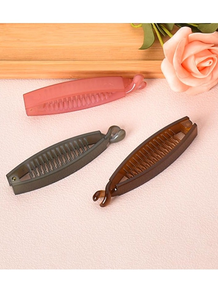 French Barrette Hair Clips Banana Hair Combs for Women Fish Hair Claw Clips Non Slip Banana Barretts for Girls Ponytail Holders Clip Hair Banana Clips for Thick Thin Hair Accessories 3