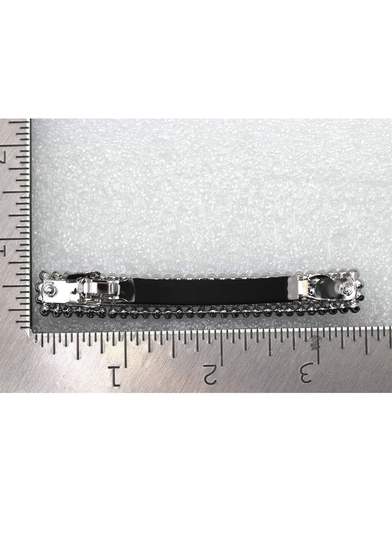 Faship Gorgeous Blue Rhinestone Crystal Floral Small Hair Barrette Clip