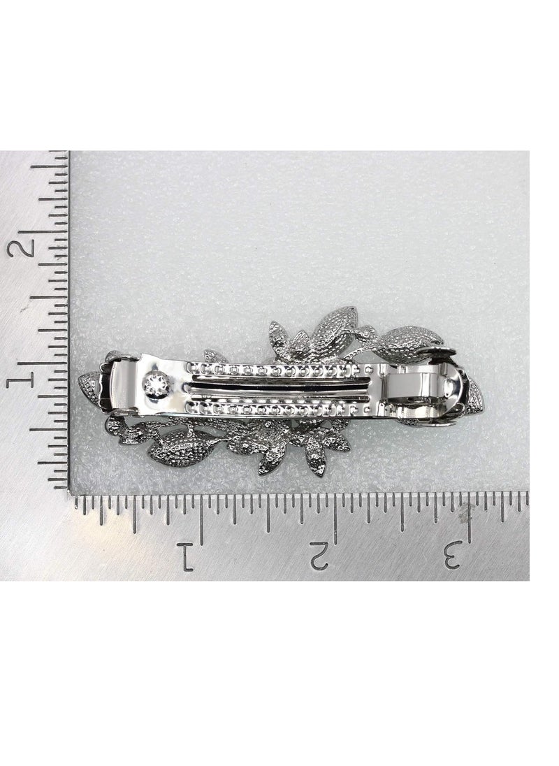 Faship Gorgeous Blue Rhinestone Crystal Flora Hair Barrette Clip