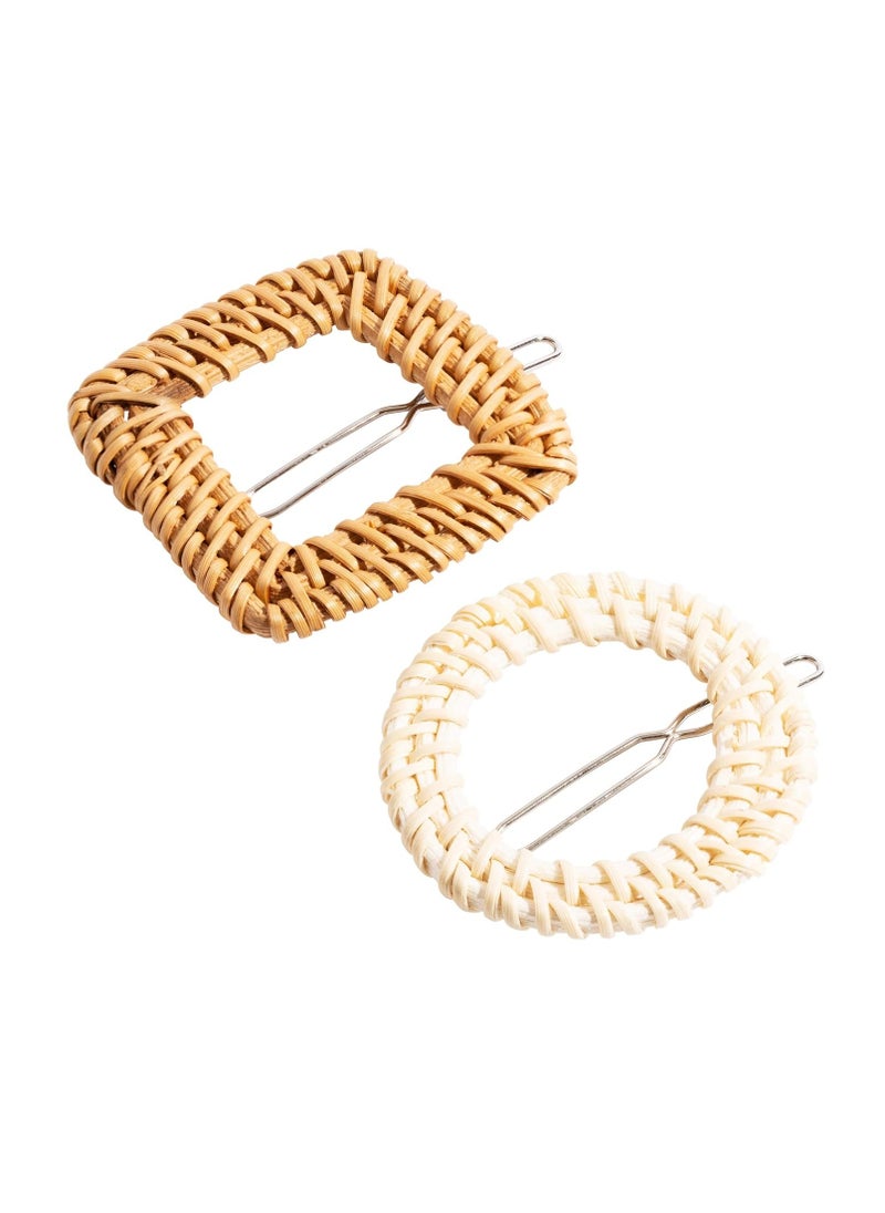 L. Erickson Summer Nights Tige Boule Barrette 2-Pack - Ivory | Tan