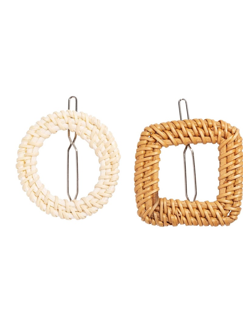 L. Erickson Summer Nights Tige Boule Barrette 2-Pack - Ivory | Tan