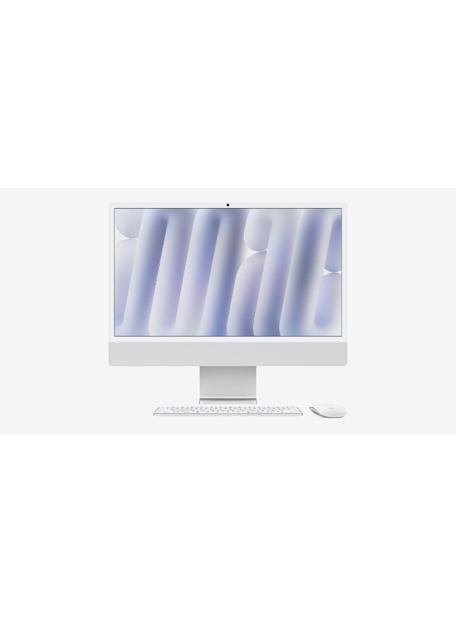 iMac with 24-inch Retina 4.5K Display, M4 Chip 10-Core CPU 10-Core GPU Processor/16GB RAM/256GB SSD/Mac OS X High Sierra English/Arabic Silver