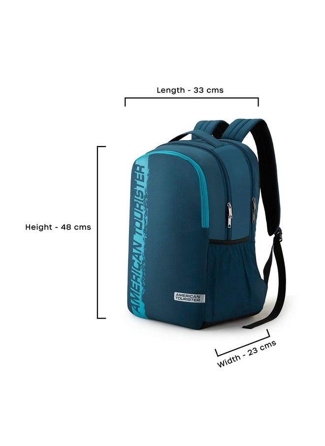 American Tourister Spin 29 Liters Medium Polyester Casual Standard Backpack | Backpack For Office College School (Teal)