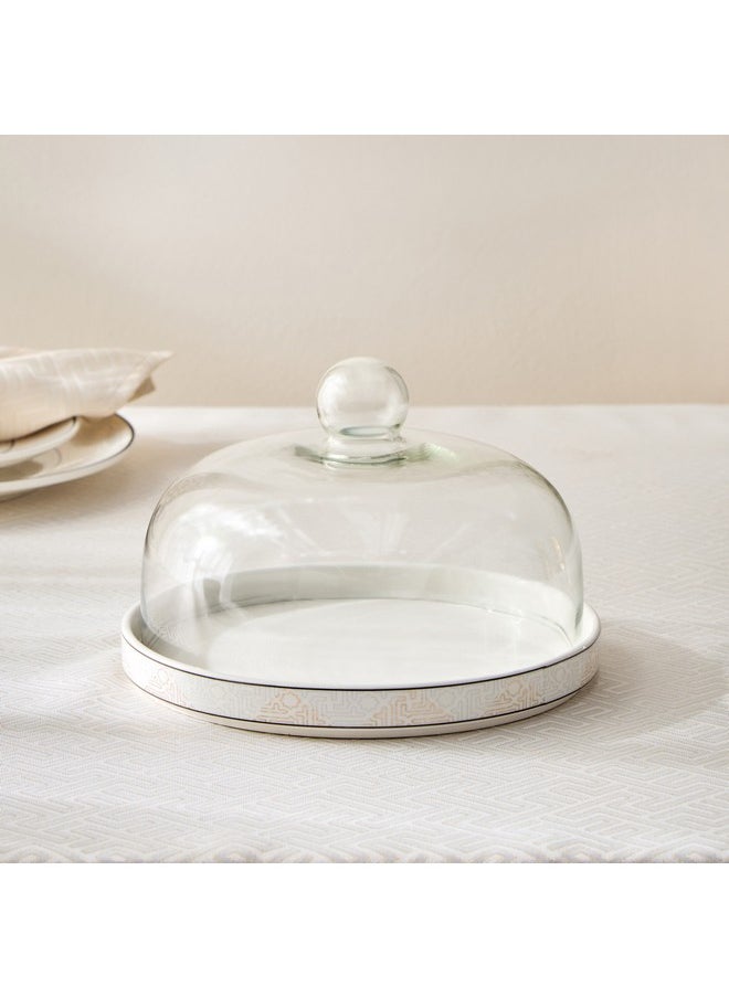 Skyline Mirage Cake Plate With Glass Lid And Stand 24.8 X 2.7 X 24.8 Cm