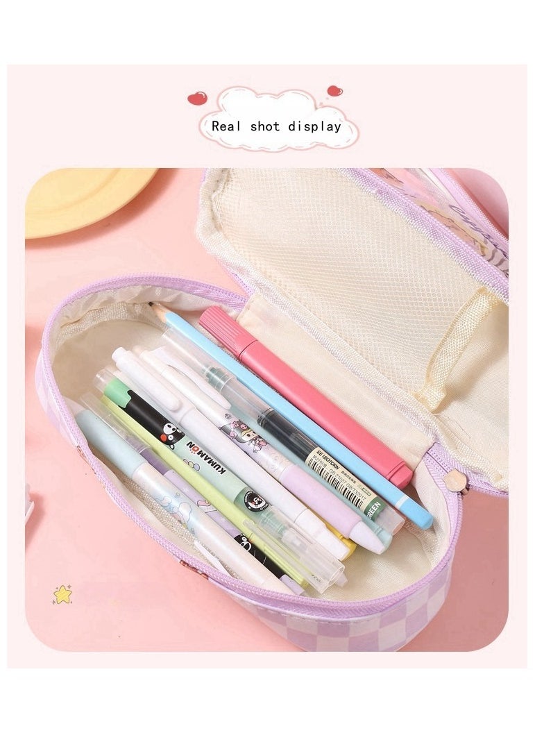 Capibara Pencil Case High-value Transparent Portable Double-layer Pencil Case Large-capacity Dirt-resistant Pencil Case Primary School Student Stationery 13*22CM