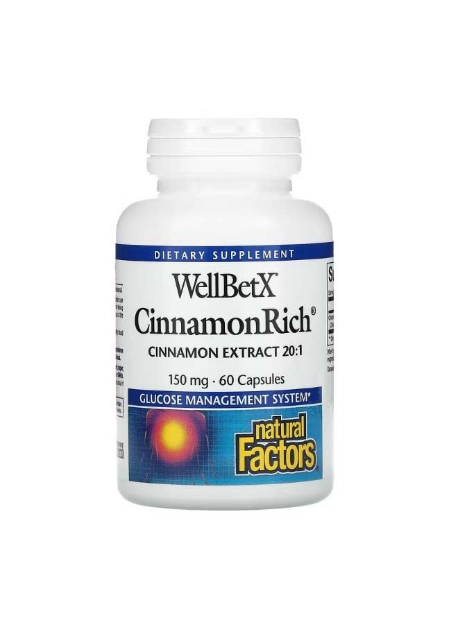 WellBetX CinnamonRich 150 mg 60 Capsules