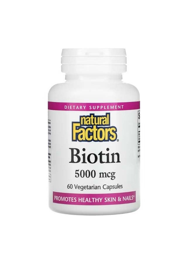 Biotin 5000 mcg 60 Vegetarian Capsules