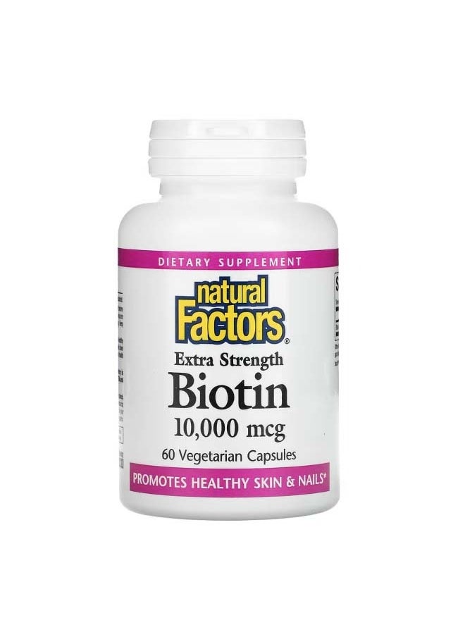 Extra Strength Biotin 10000 mcg 60 Vegetarian Capsules