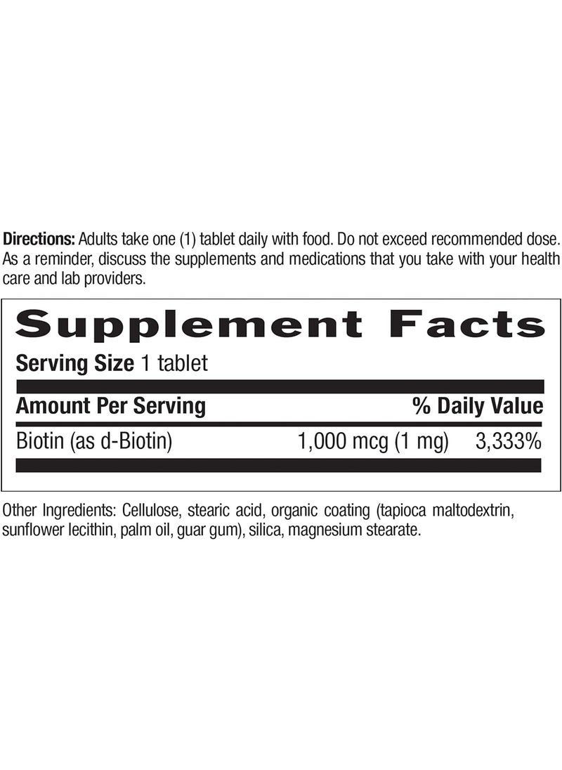 Biotin Hipotency 1000 Mcg 100 Tablet 57741