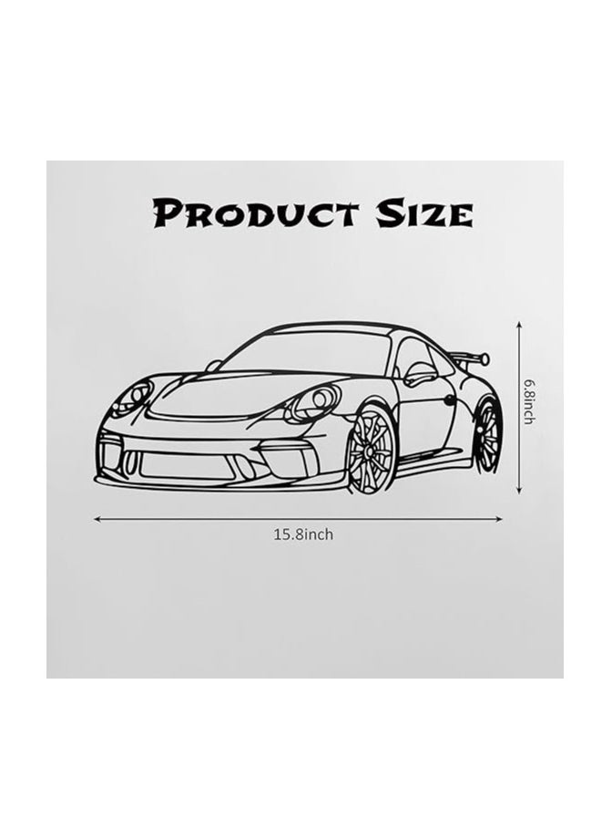 Wooden Wall Art With Self Adhesive Base - Black (Porsche Car)