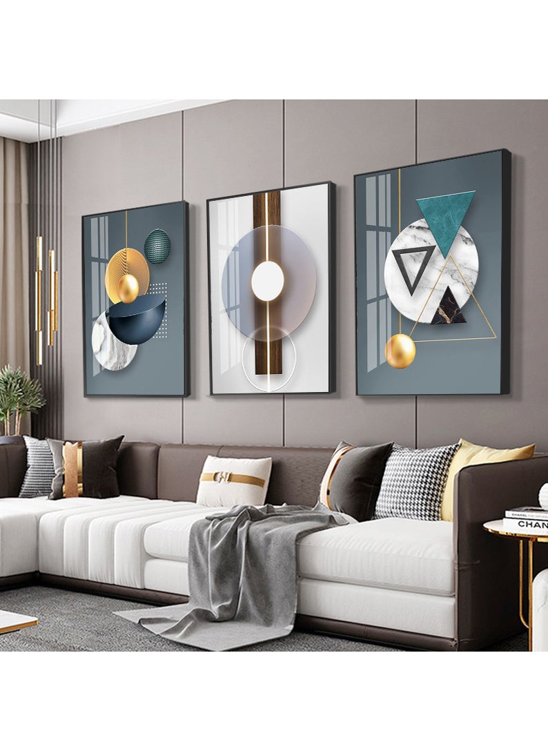 3PCS Wall Art Bright Style Minimalist Decor Modern Abstract Canvas Prints Poster Picture Framed Paintings Decorations