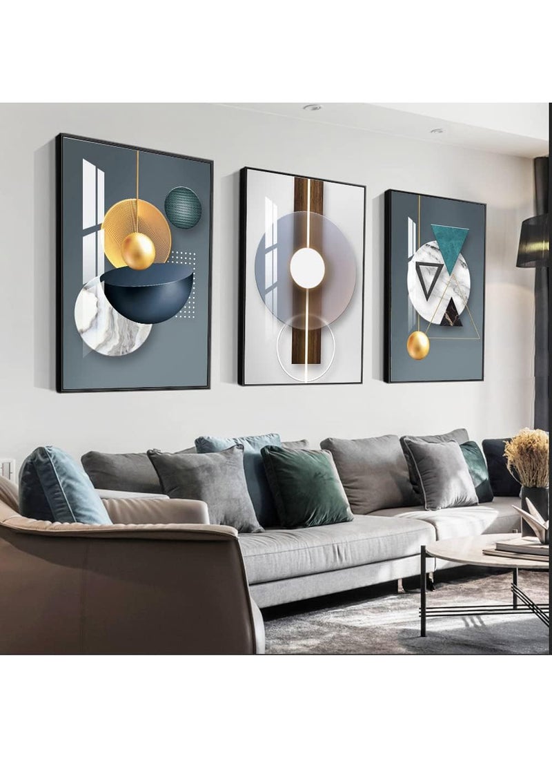3PCS Wall Art Bright Style Minimalist Decor Modern Abstract Canvas Prints Poster Picture Framed Paintings Decorations