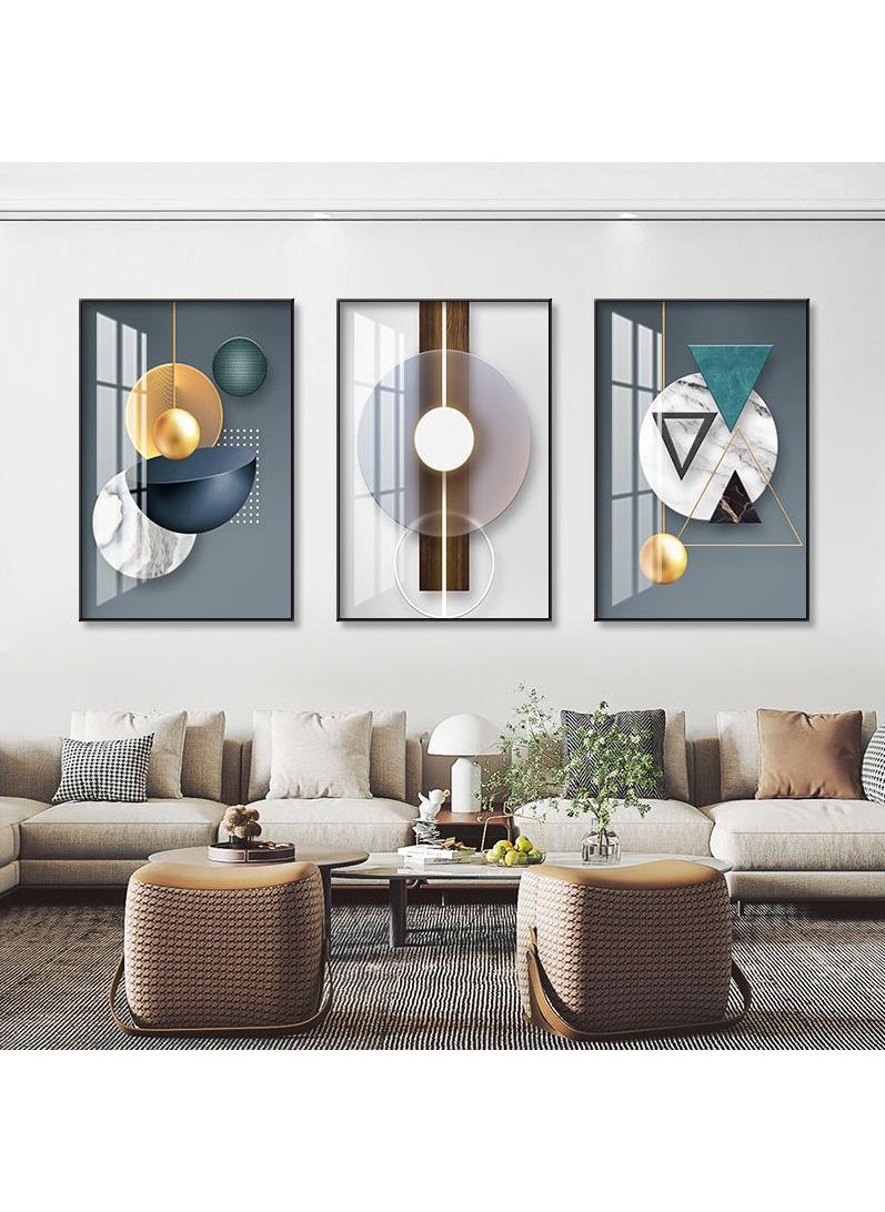 3PCS Wall Art Bright Style Minimalist Decor Modern Abstract Canvas Prints Poster Picture Framed Paintings Decorations