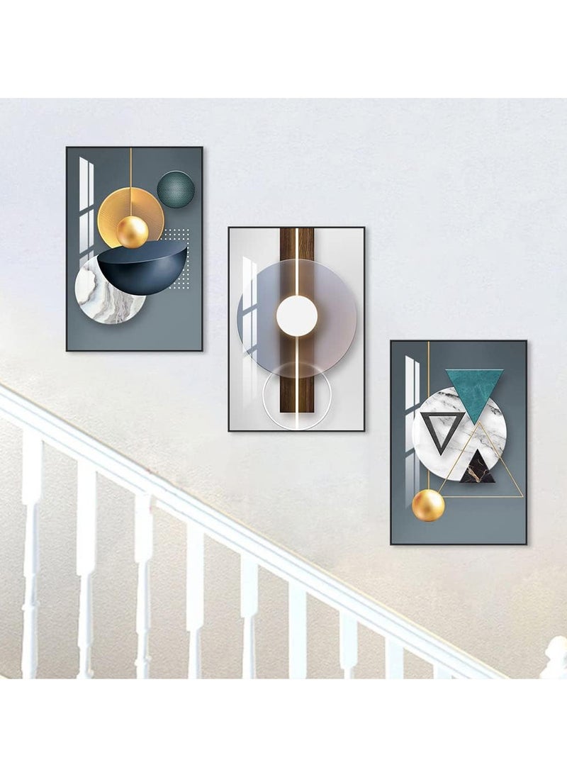 3PCS Wall Art Bright Style Minimalist Decor Modern Abstract Canvas Prints Poster Picture Framed Paintings Decorations
