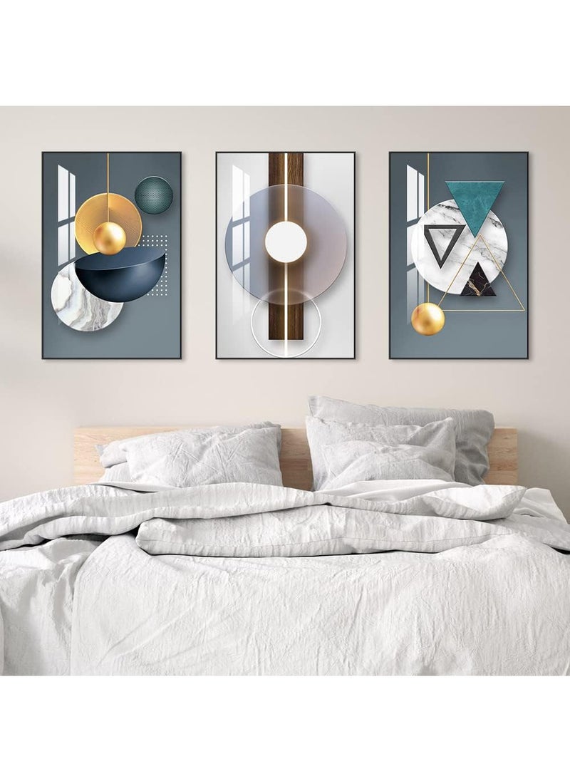 3PCS Wall Art Bright Style Minimalist Decor Modern Abstract Canvas Prints Poster Picture Framed Paintings Decorations