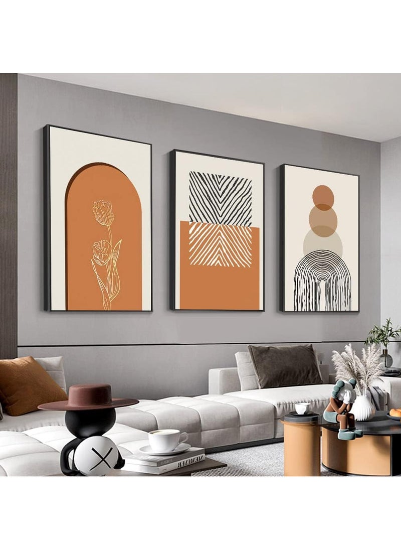 3PCS Wall Art Bright Style Minimalist Decor Modern Abstract Canvas Prints Poster Picture Framed Paintings Decorations