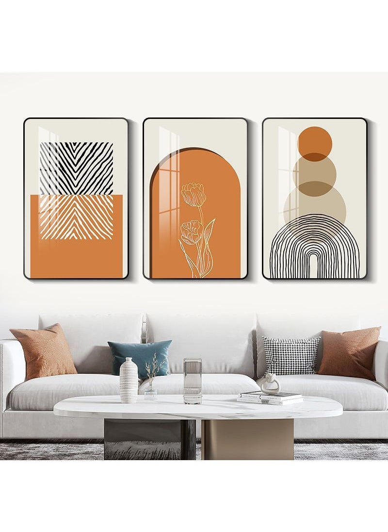 3PCS Wall Art Bright Style Minimalist Decor Modern Abstract Canvas Prints Poster Picture Framed Paintings Decorations