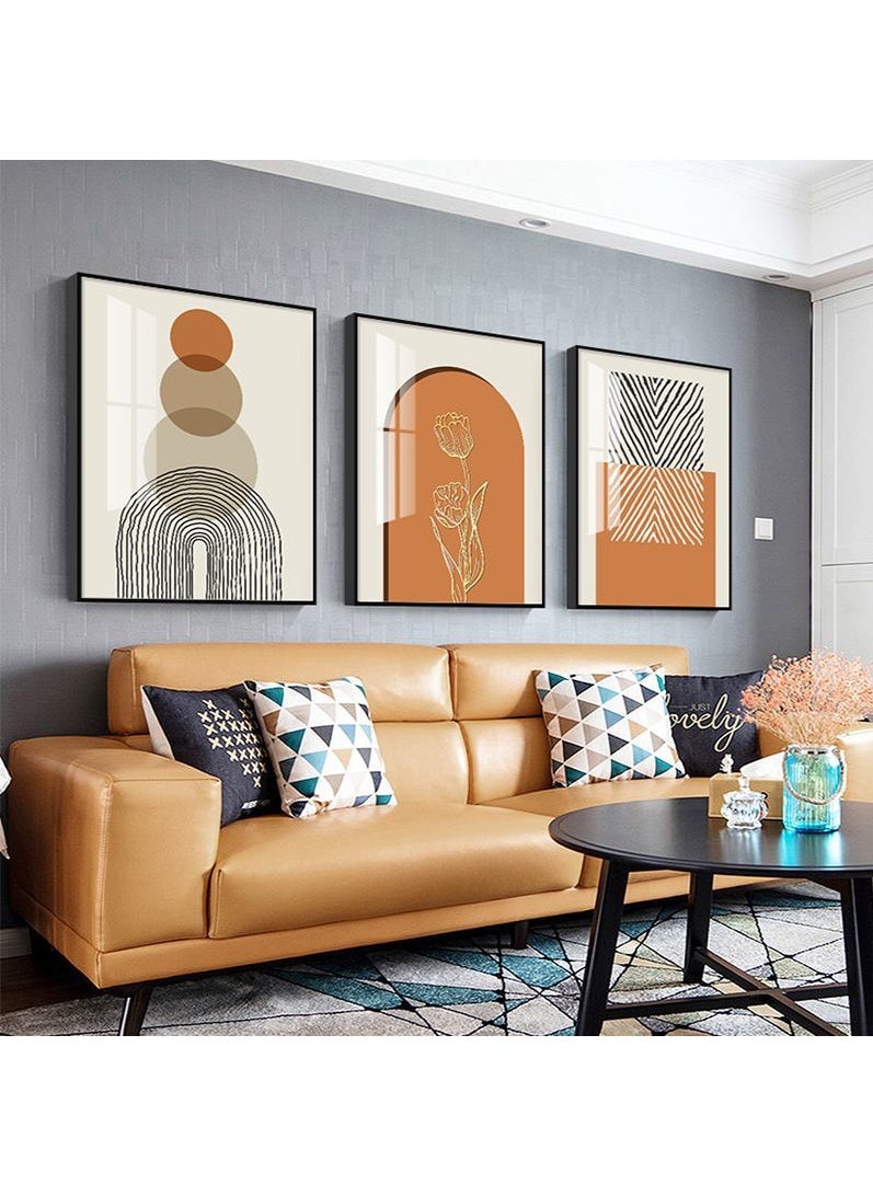 3PCS Wall Art Bright Style Minimalist Decor Modern Abstract Canvas Prints Poster Picture Framed Paintings Decorations