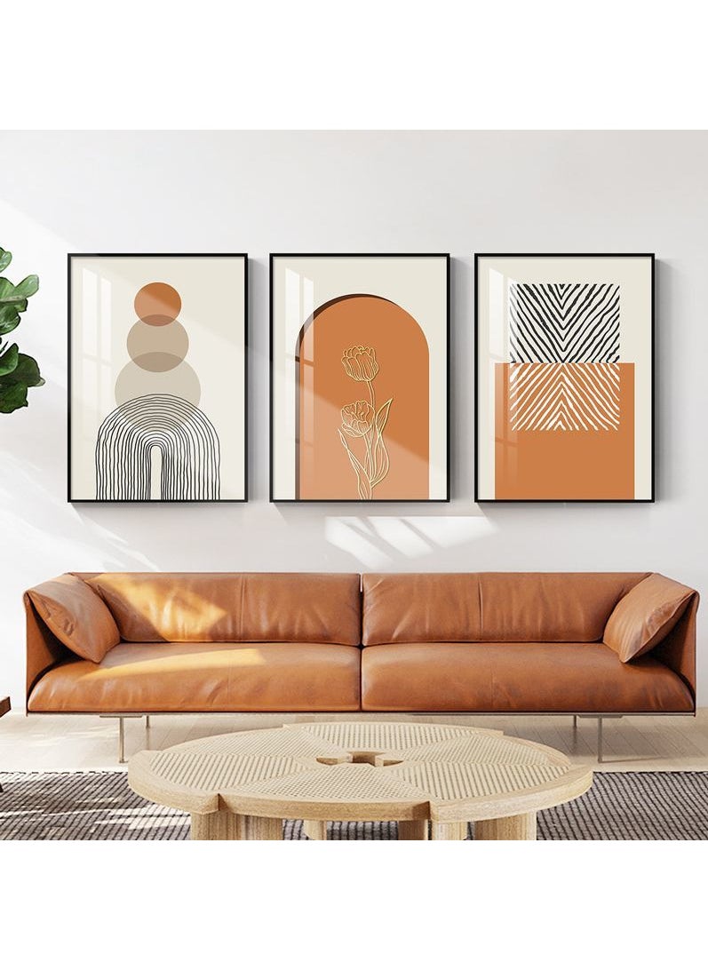 3PCS Wall Art Bright Style Minimalist Decor Modern Abstract Canvas Prints Poster Picture Framed Paintings Decorations
